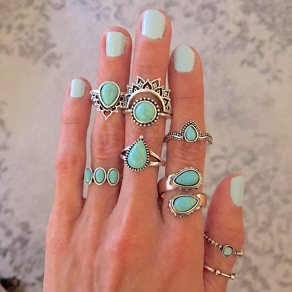 Turquoise Boho Statement Ring - Picture 5 of 16